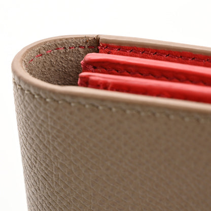 Celine Grained Calfskin Large Multifunction Strap Wallet Light Taupe Red 8 of 10