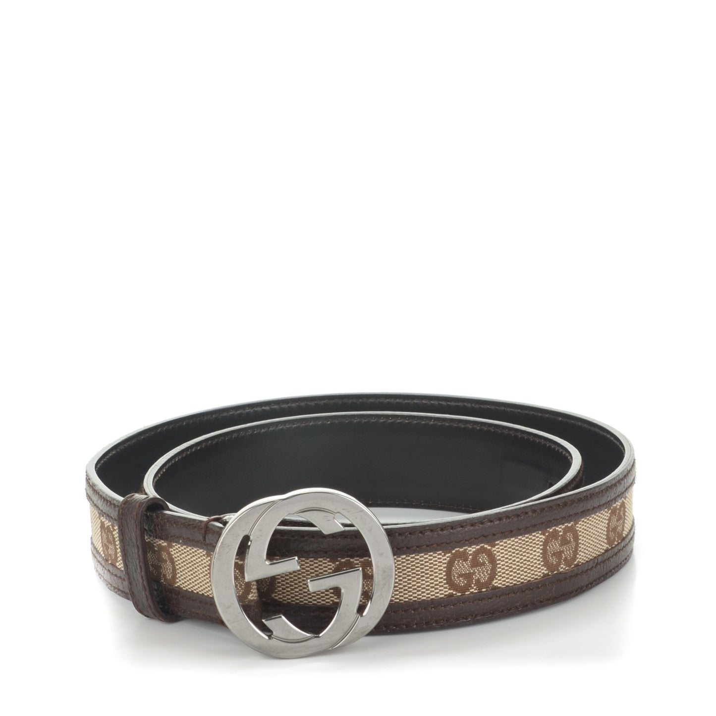 Monogram Interlocking G Belt 80 32 Dark Brown