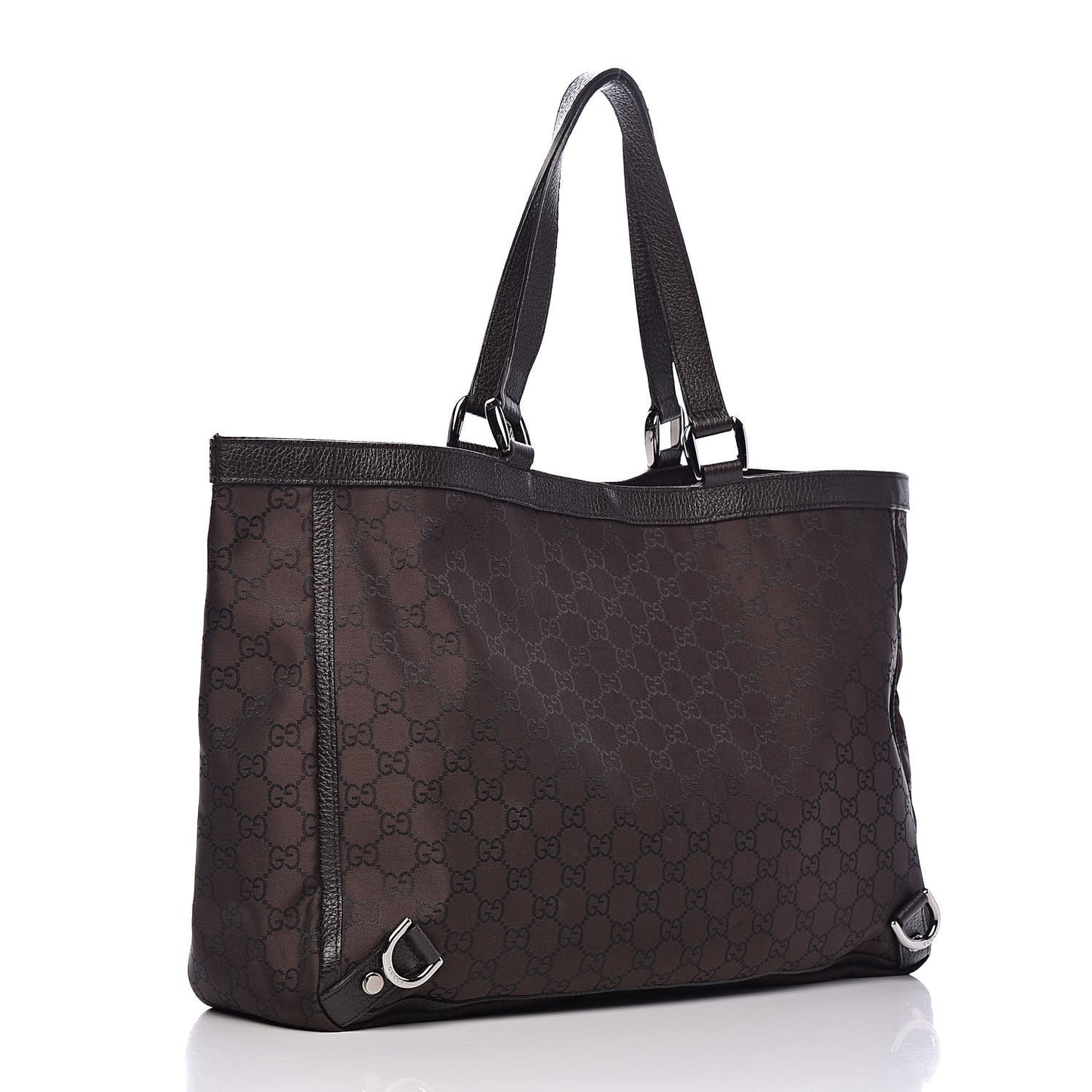 Nylon Monogram Large Abbey Tote Dark Brown