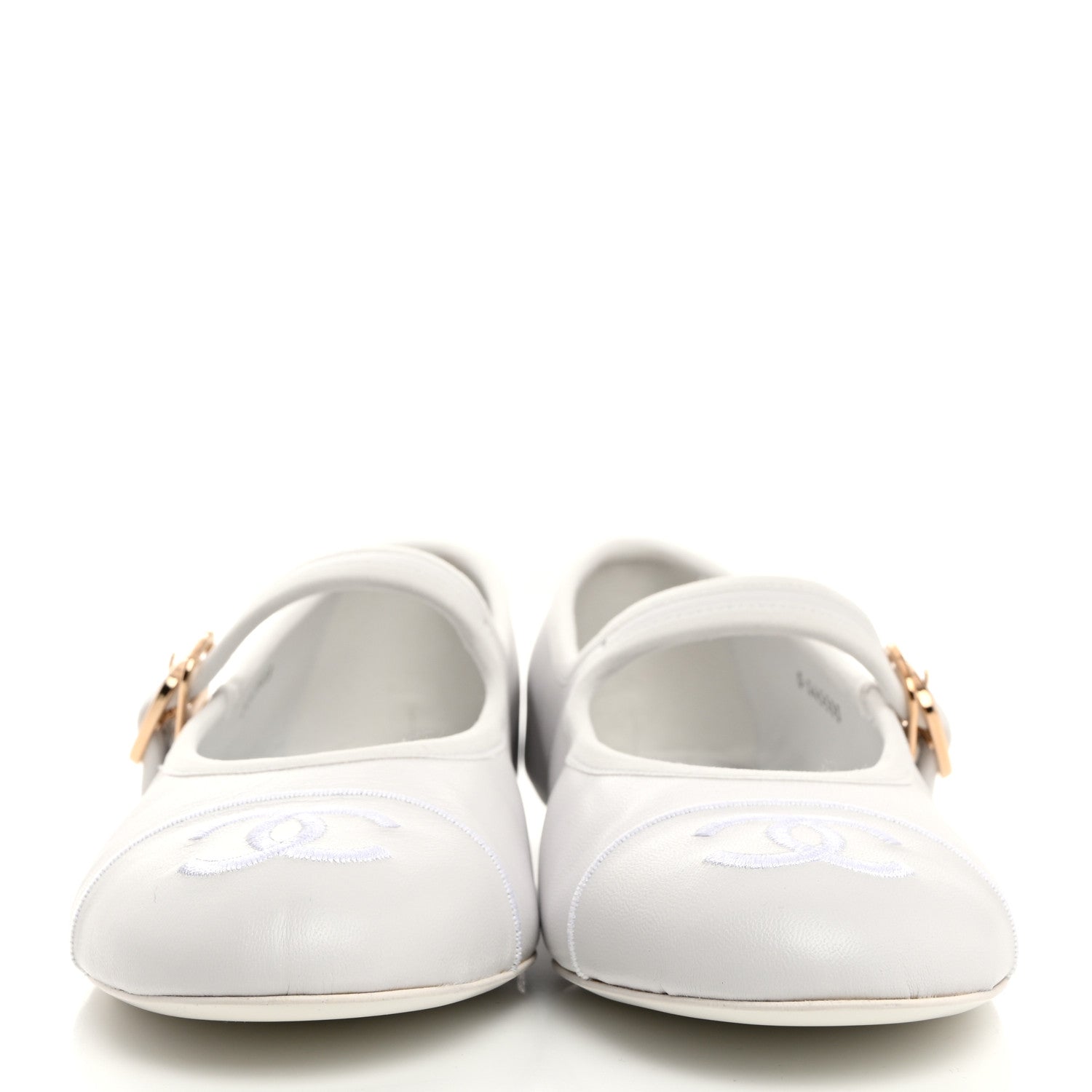 Chanel Lambskin Mary Jane Flats 38.5 White 2 of 9