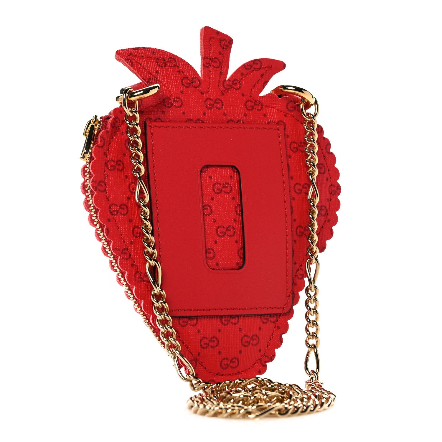 Gucci GG Supreme Monogram Embroidered Strawberry Pass Holder Crossbody Multicolor 2 of 11