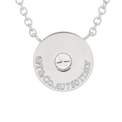 Tiffany 18K White Gold Diamond 1837 Circle Pendant Necklace 4 of 4