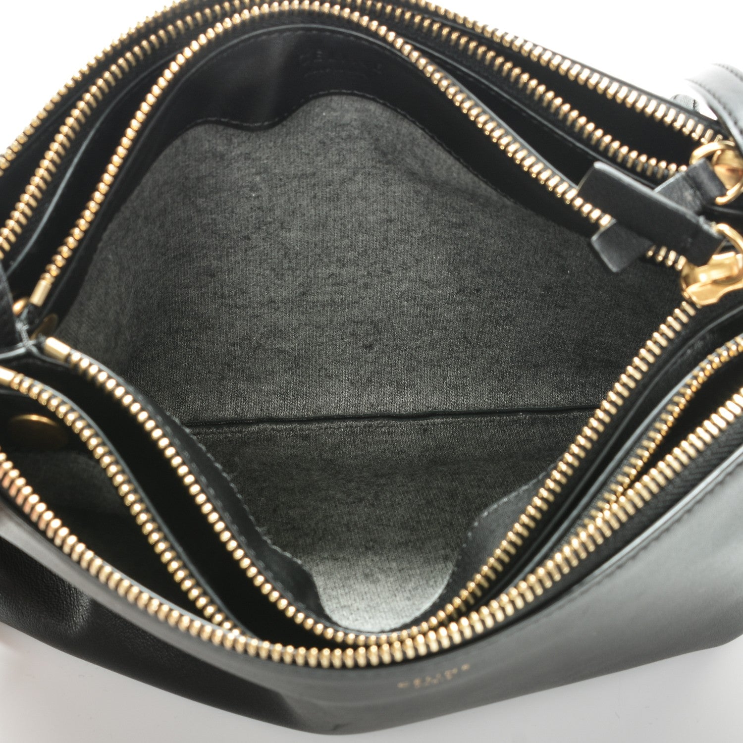 Celine Lambskin Large Trio Crossbody Bag Black 6 of 8