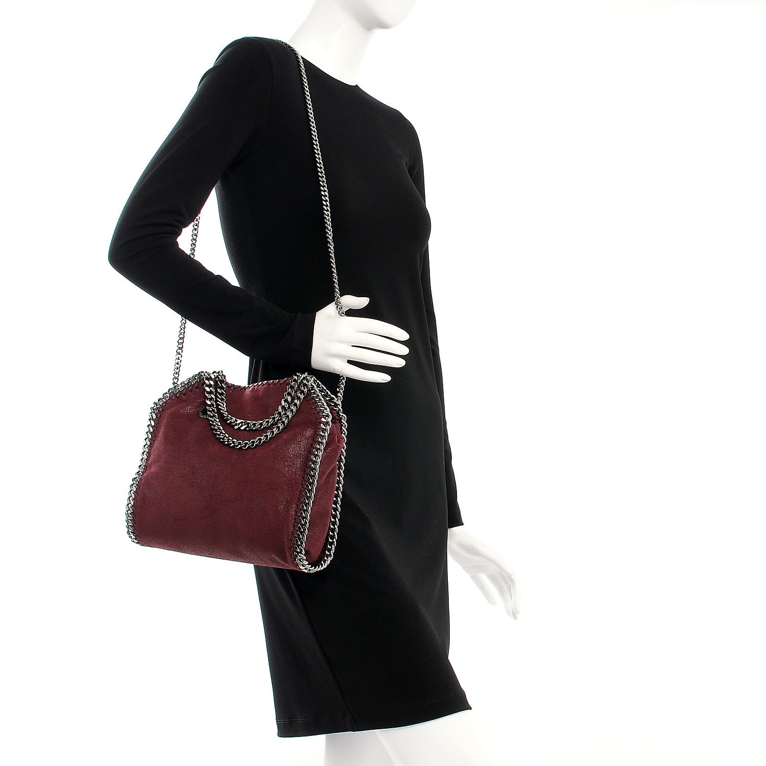 Stella McCartney Shaggy Deer Mini Falabella Fold Over Tote Plum 2 of 7