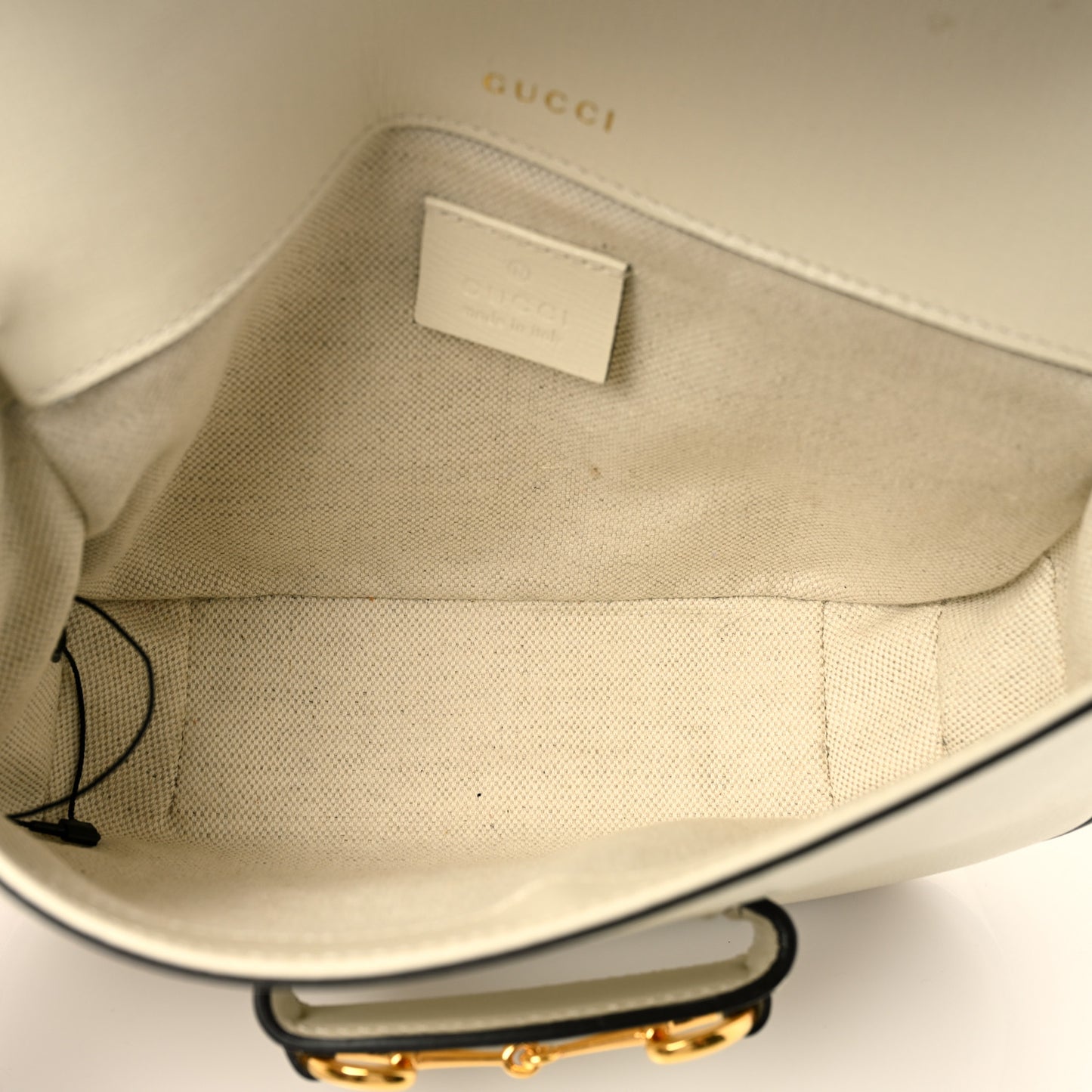 Azalea Calfskin Web Mini Horsebit 1955 Shoulder Bag Mystic White