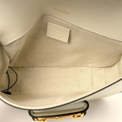 Gucci Azalea Calfskin Web Mini Horsebit 1955 Shoulder Bag Mystic White 5 of 10