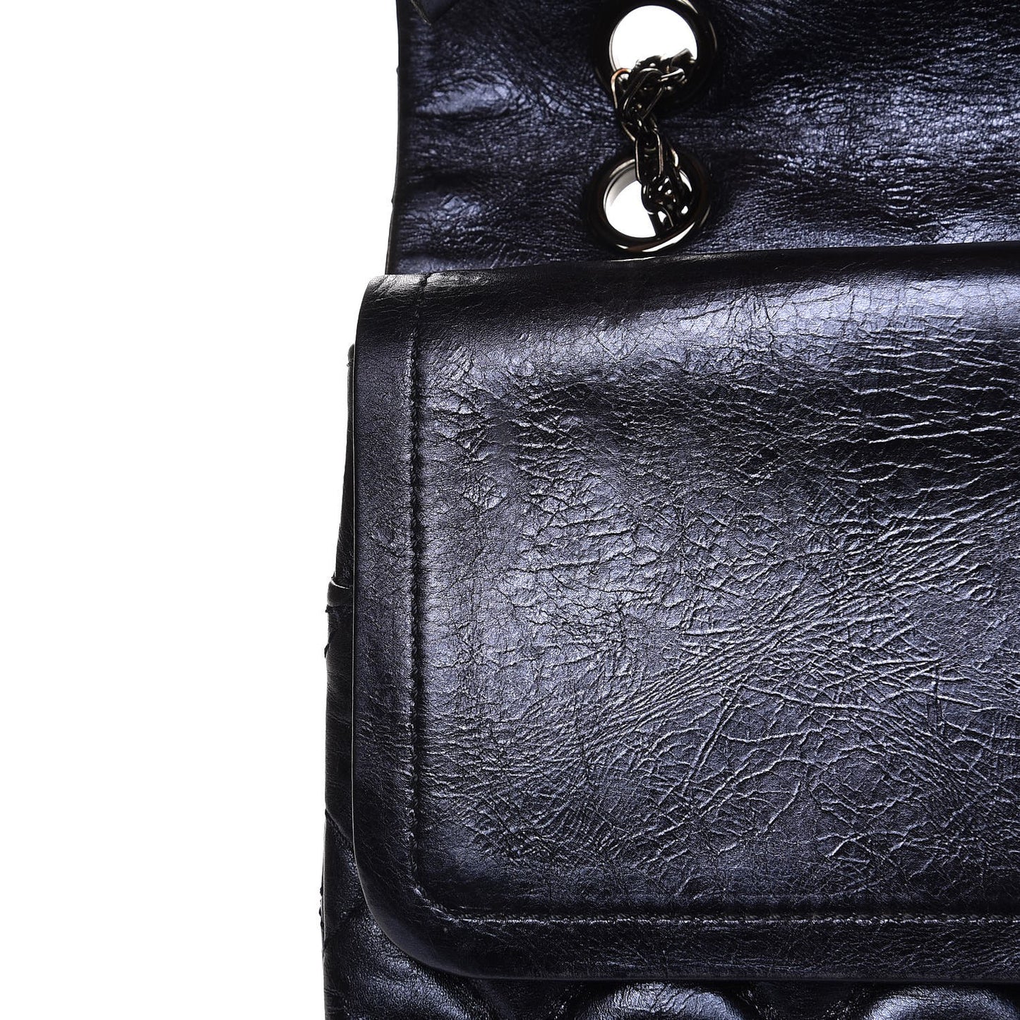 Metallic Aged Calfskin 2.55 Reissue Flap 227 Blue
