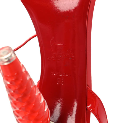 Christian Louboutin Patent Glossy Lipgloss Queen 100 Sandals 38 Ole 38 Ole 7 of 8