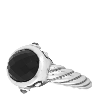 David Yurman Sterling Silver Onyx Hematite Renaissance Ring 54 7 3 of 5