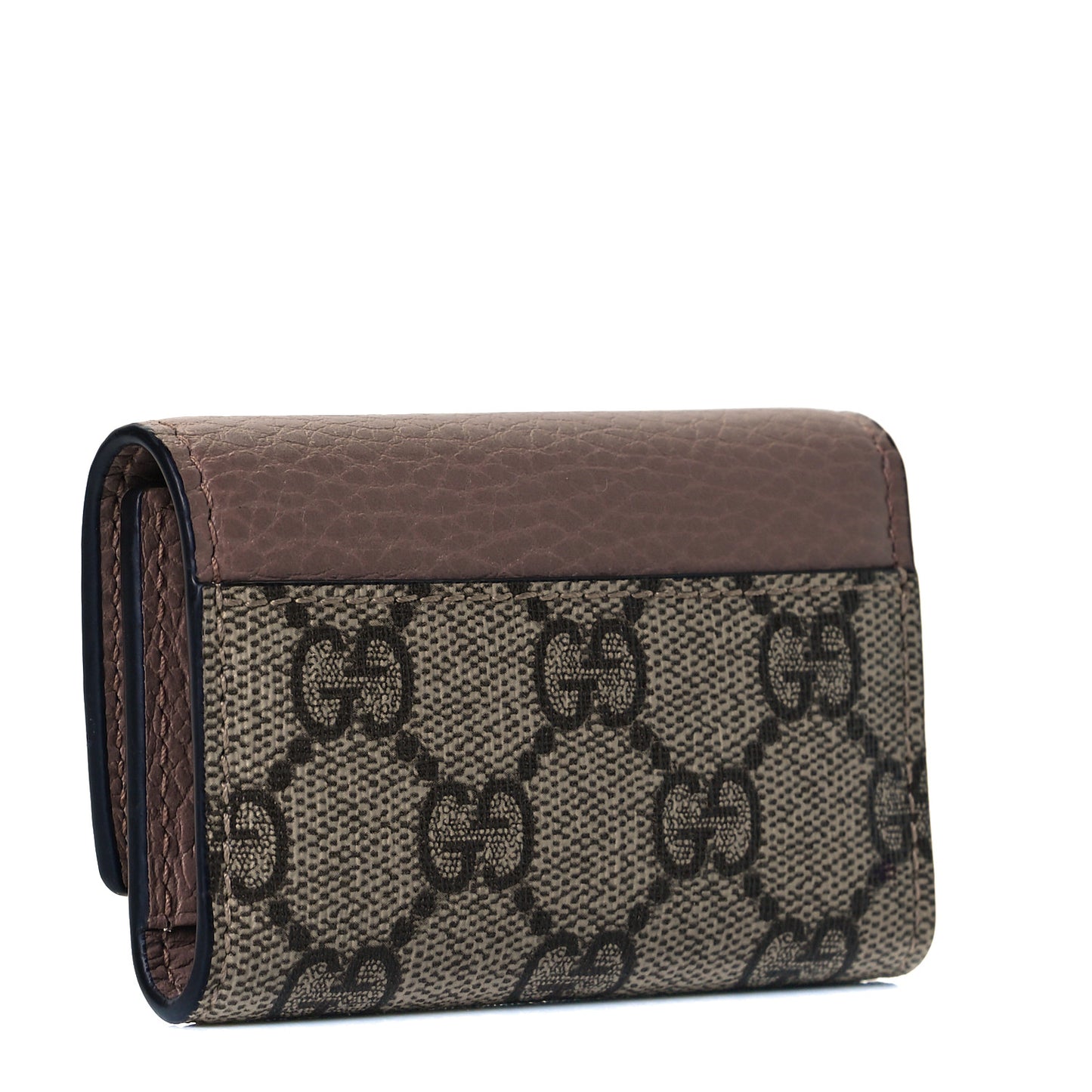 Dollar Calfskin GG Supreme Monogram GG Marmont 6 Key Holder Case Porcelain Rose Beige Ebony