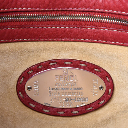 Fendi Calfskin Romano Selleria Tote Red 14 of 16