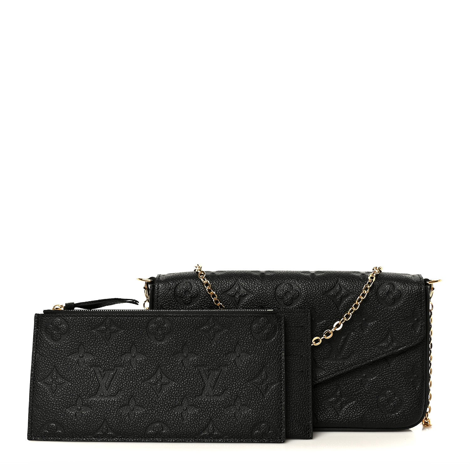 Louis Vuitton Empreinte Pochette Felicie Chain Wallet Black 3 of 15