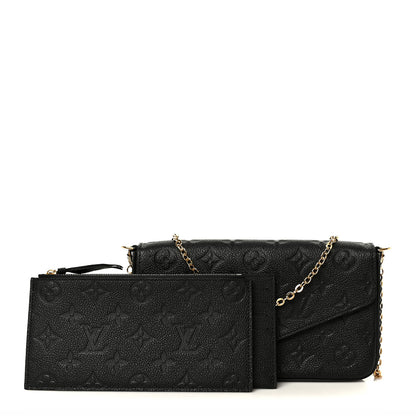 Louis Vuitton Empreinte Pochette Felicie Chain Wallet Black 3 of 15