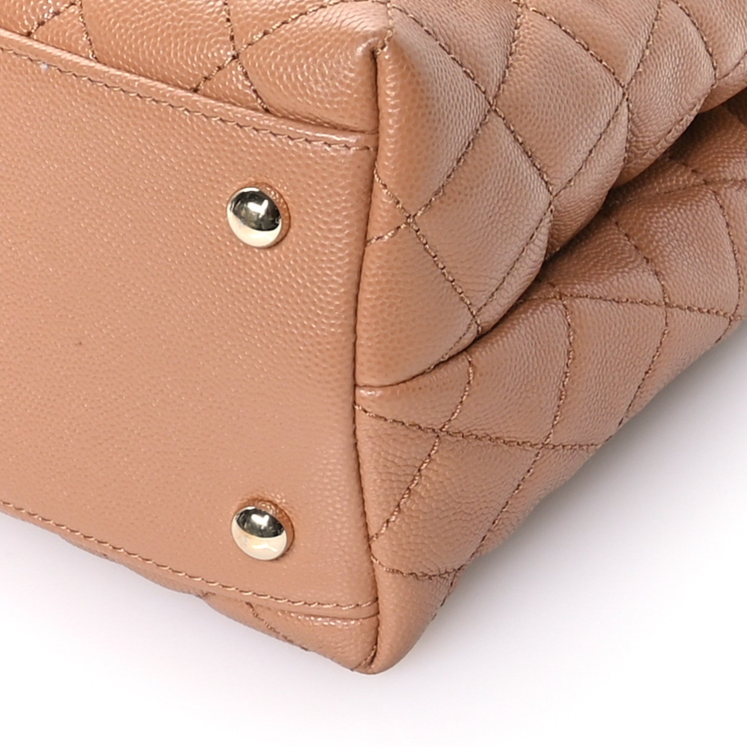 Chanel Caviar Quilted Small Coco Handle Flap Beige 10 of 11