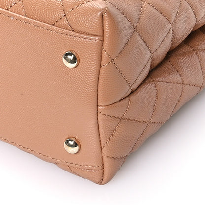 Chanel Caviar Quilted Small Coco Handle Flap Beige 10 of 11