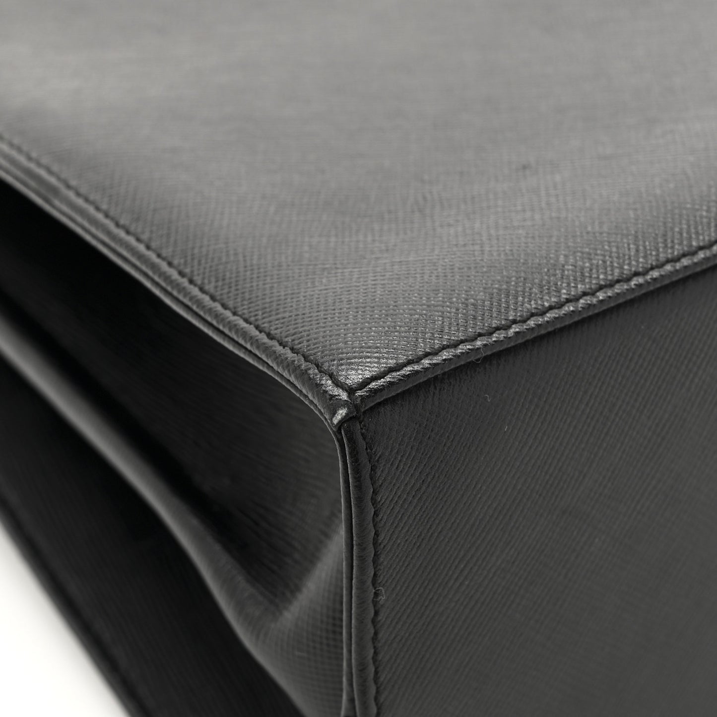 Hammered Calfskin Small Iconic Top Handle Bag Black