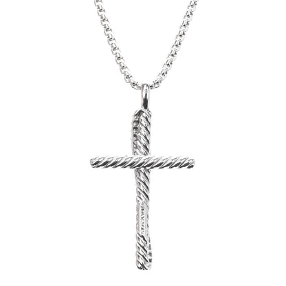 David Yurman Sterling Silver Diamond Pave 29mm Crossover Cross Necklace 5 of 7