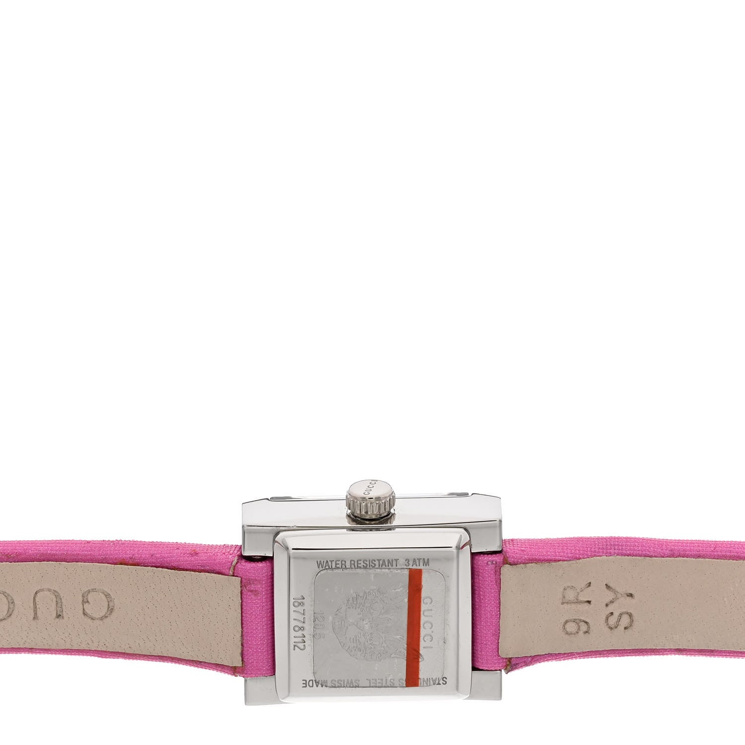 Gucci Stainless Steel Satin Pink Mother of Pearl 14mm G-Frame Square Quartz Watch Fuchsia 4 of 6