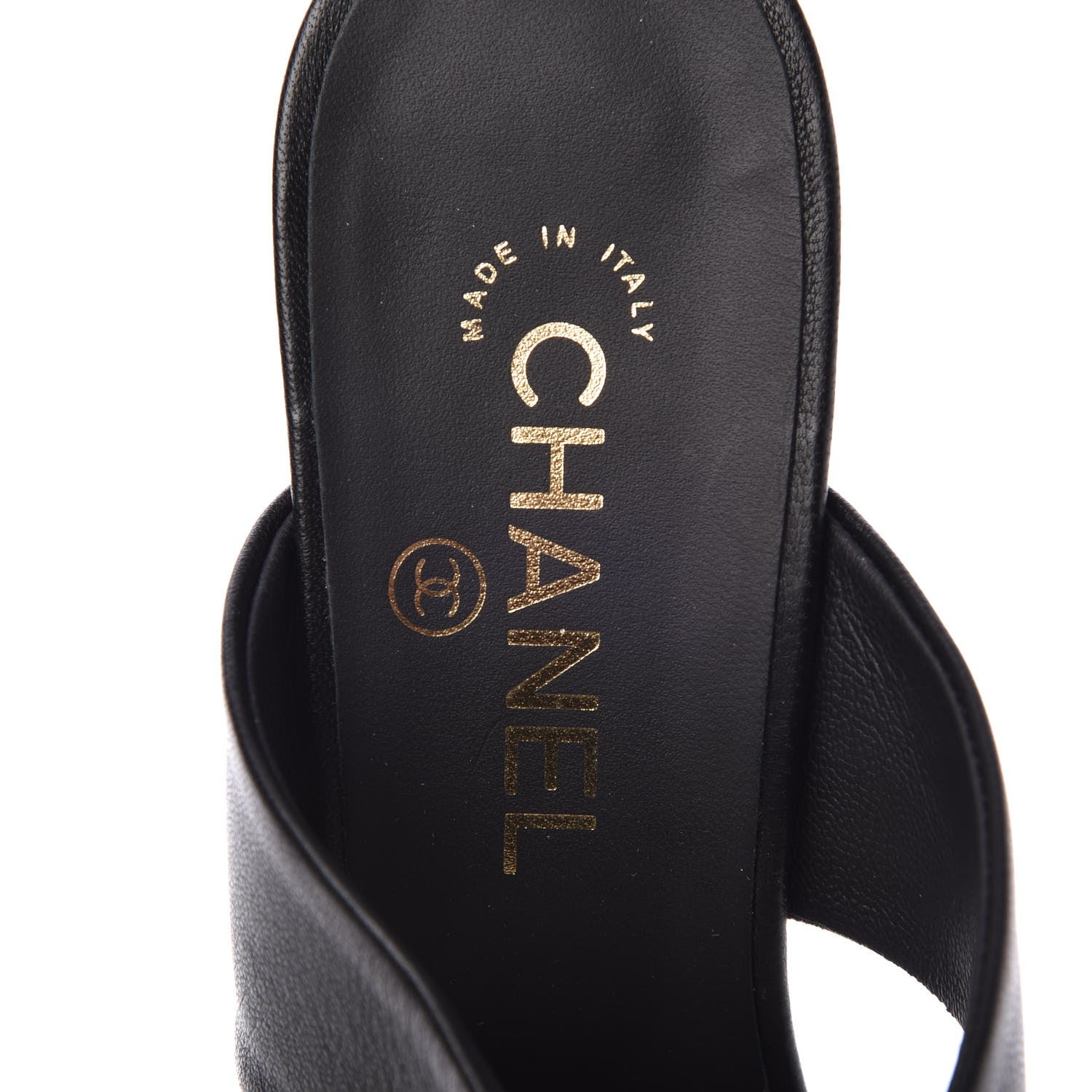 Chanel Lambskin Open Toe Pearl Sandal Heels 39.5 Black 7 of 10