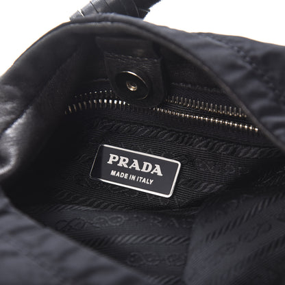 Prada Tessuto Nylon Vitello Hobo Black 8 of 10