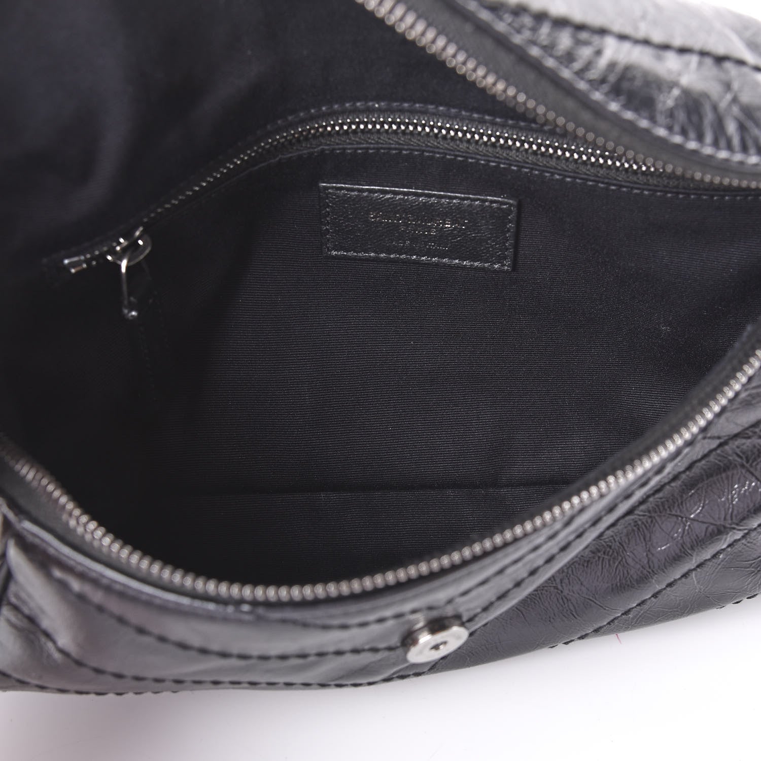 Saint Laurent Crinkled Calfskin Matelasse Monogram Niki Body Bag Black 5 of 8