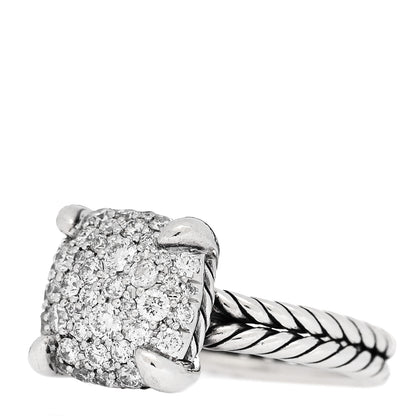 David Yurman Sterling Silver Diamond 11mm Chatelaine Pave Ring 49 5 3 of 5