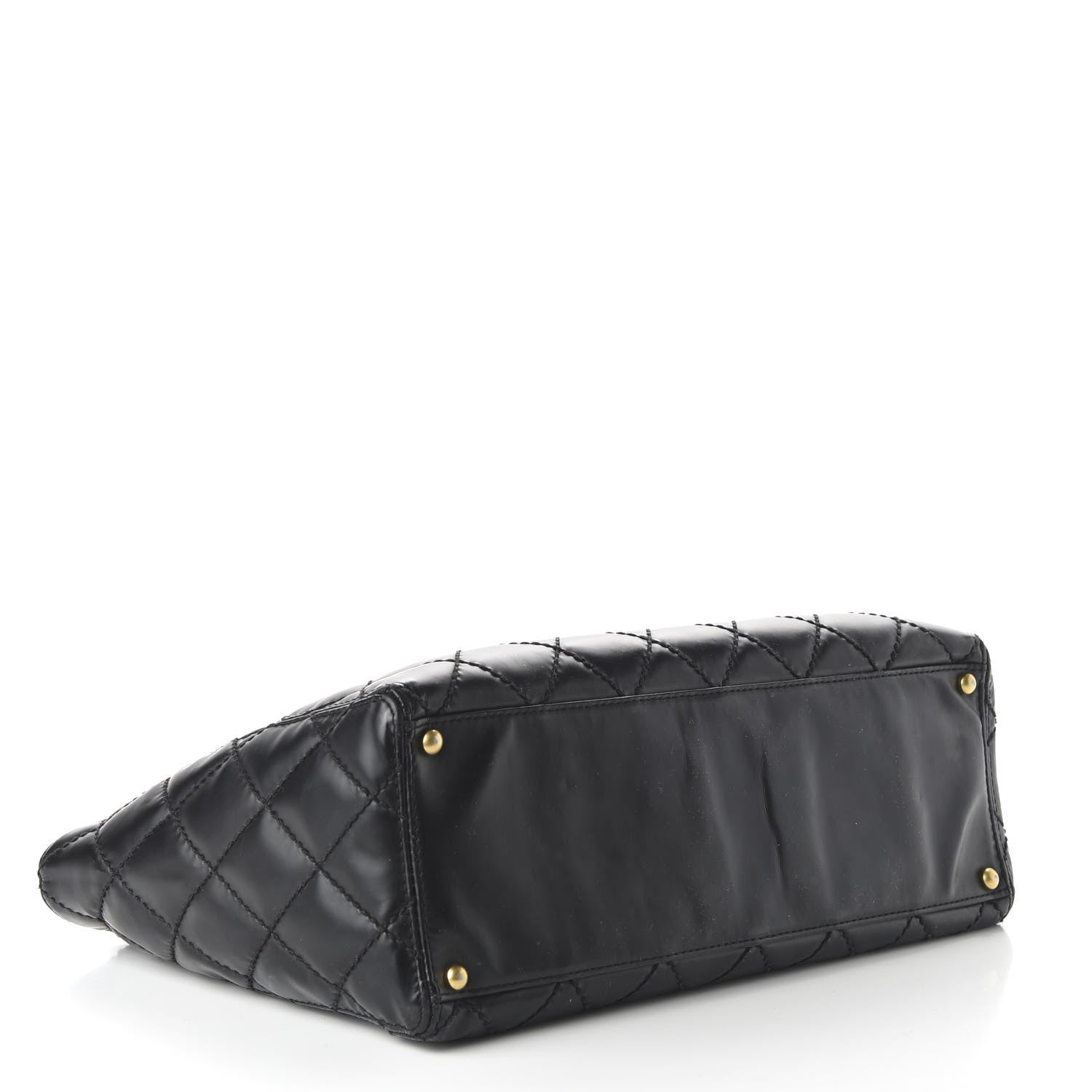 Chanel Glazed Calfskin Stitch Tote Black 4 of 16