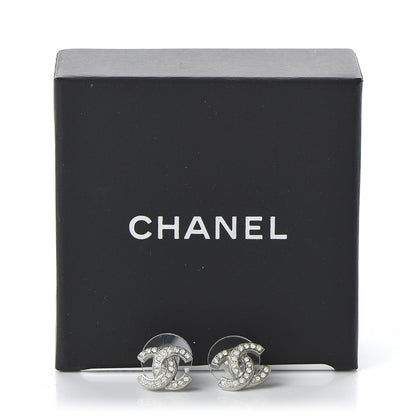 Chanel Crystal CC Earrings Silver 5 of 5