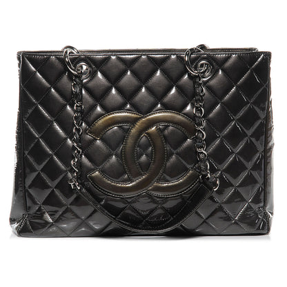 Chanel Patent Grand Shopping Tote GST Grey 1 of 7