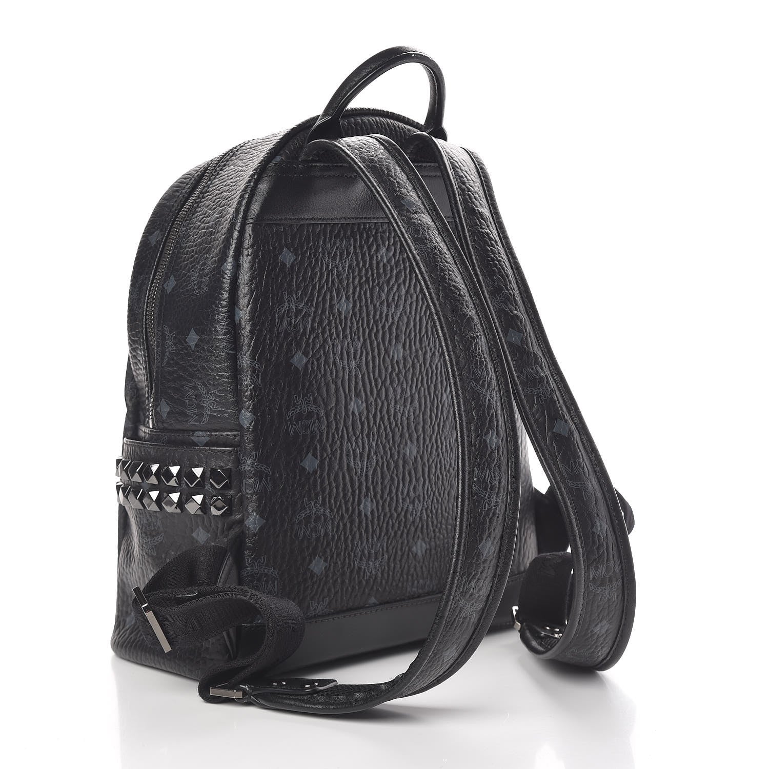 MCM Visetos Small Side Stud Stark Backpack Black 3 of 19