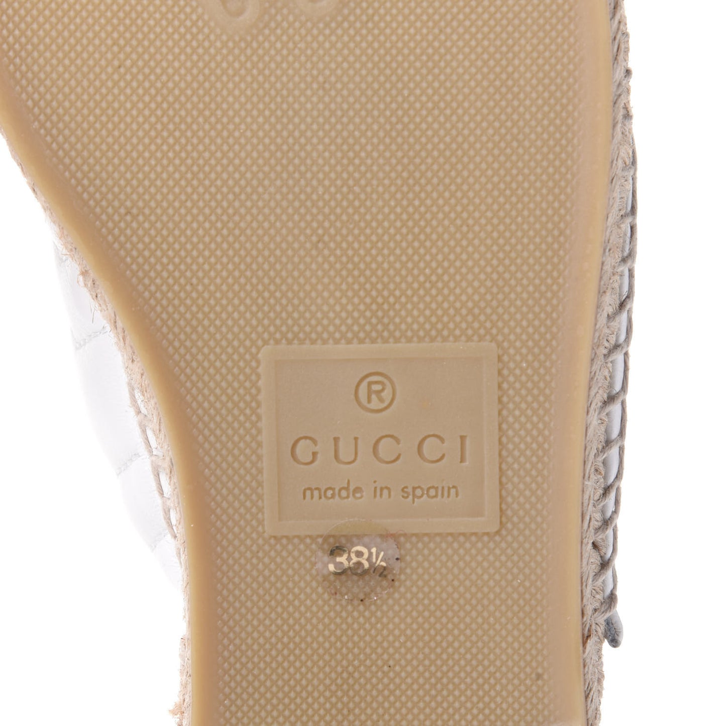 Nappa Matelasse GG Marmont Espadrille Slippers 38.5 Great White