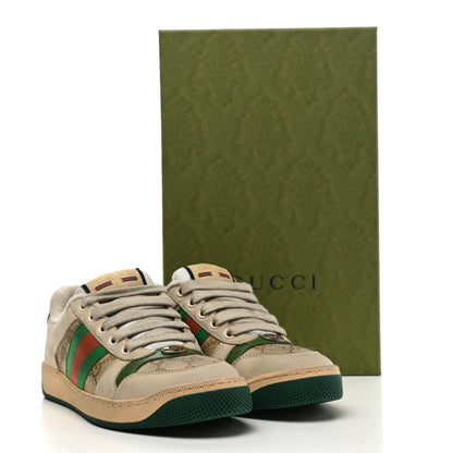 Gucci GG Monogram Nubuck Web Womens Screener Sneakers 35.5 New Sand Dusty Milk Vintage Green 11 of 11