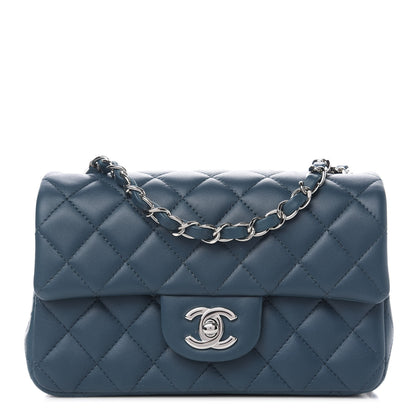 Chanel Lambskin Quilted Mini Rectangular Flap Dark Blue 1 of 11