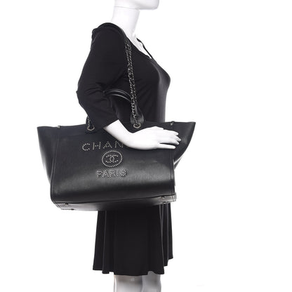 Chanel Caviar Medium Studded Deauville Tote Black 2 of 10