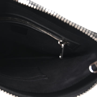 Gucci GG Supreme Monogram Appia Calfskin Web Flat Messenger Bag Black Grey 5 of 10