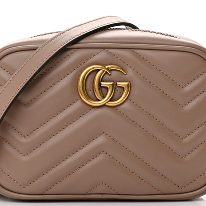 Gucci Calfskin Matelasse Mini GG Marmont Chain Shoulder Bag Porcelain Rose 8 of 13