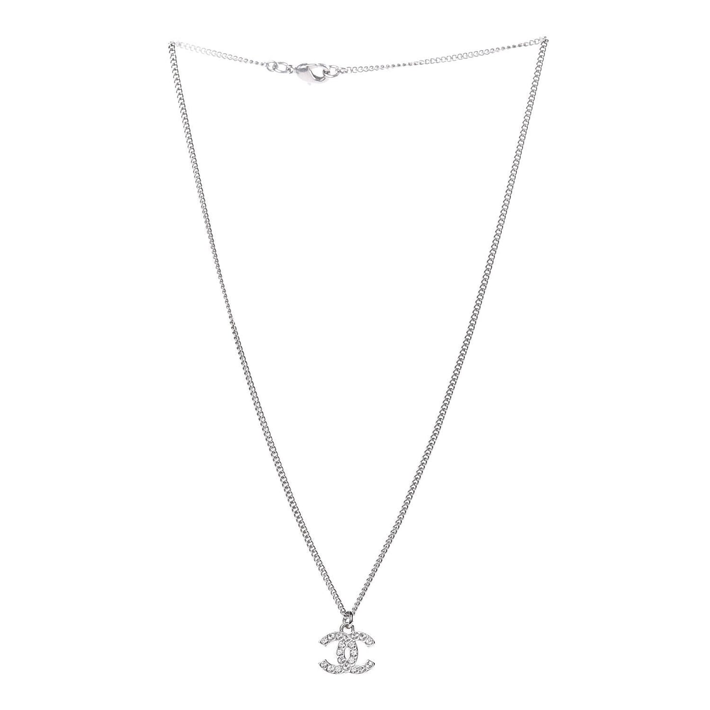 Crystal CC Necklace Silver