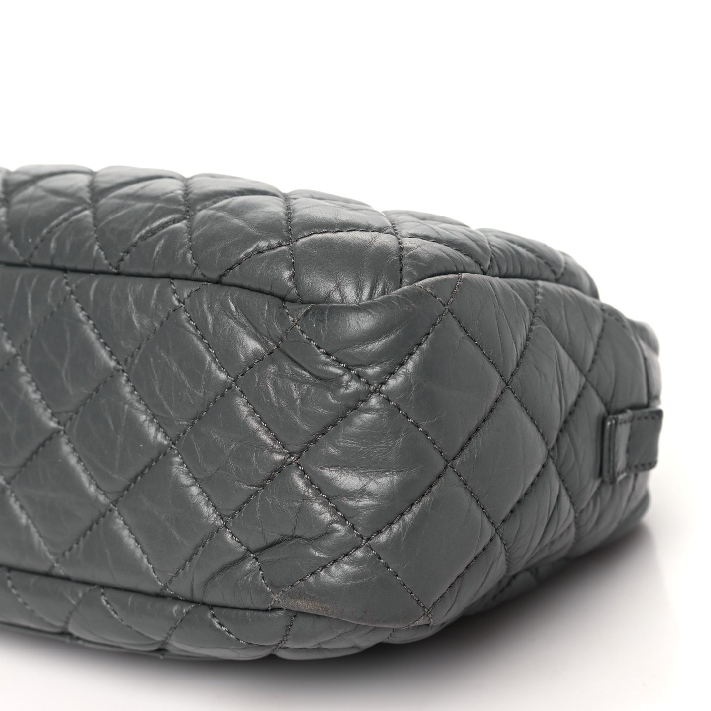 Aged Calfskin Quilted Medium Reissue Camera Case Grey