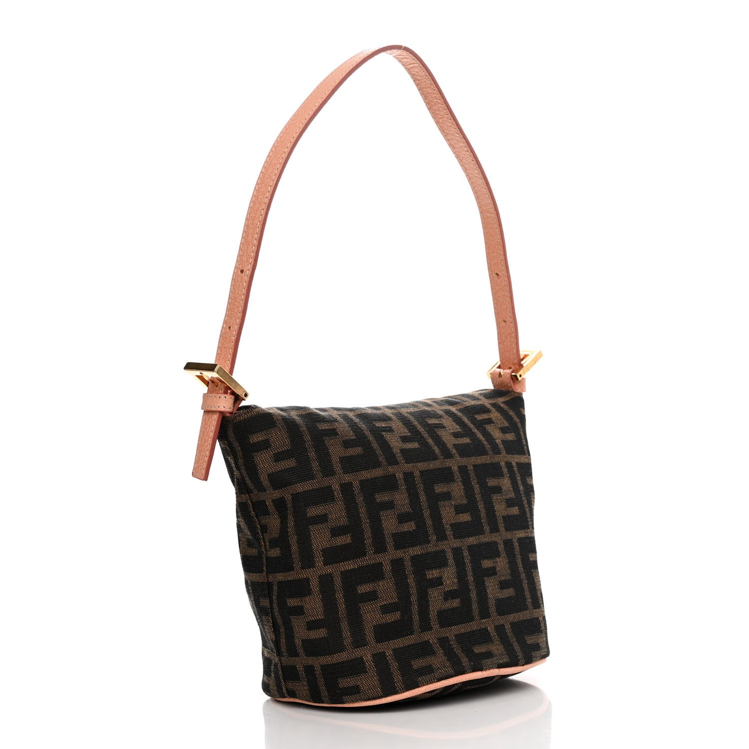 Fendi Zucca Crystal Flower Shoulder Bag Tobacco 3 of 10