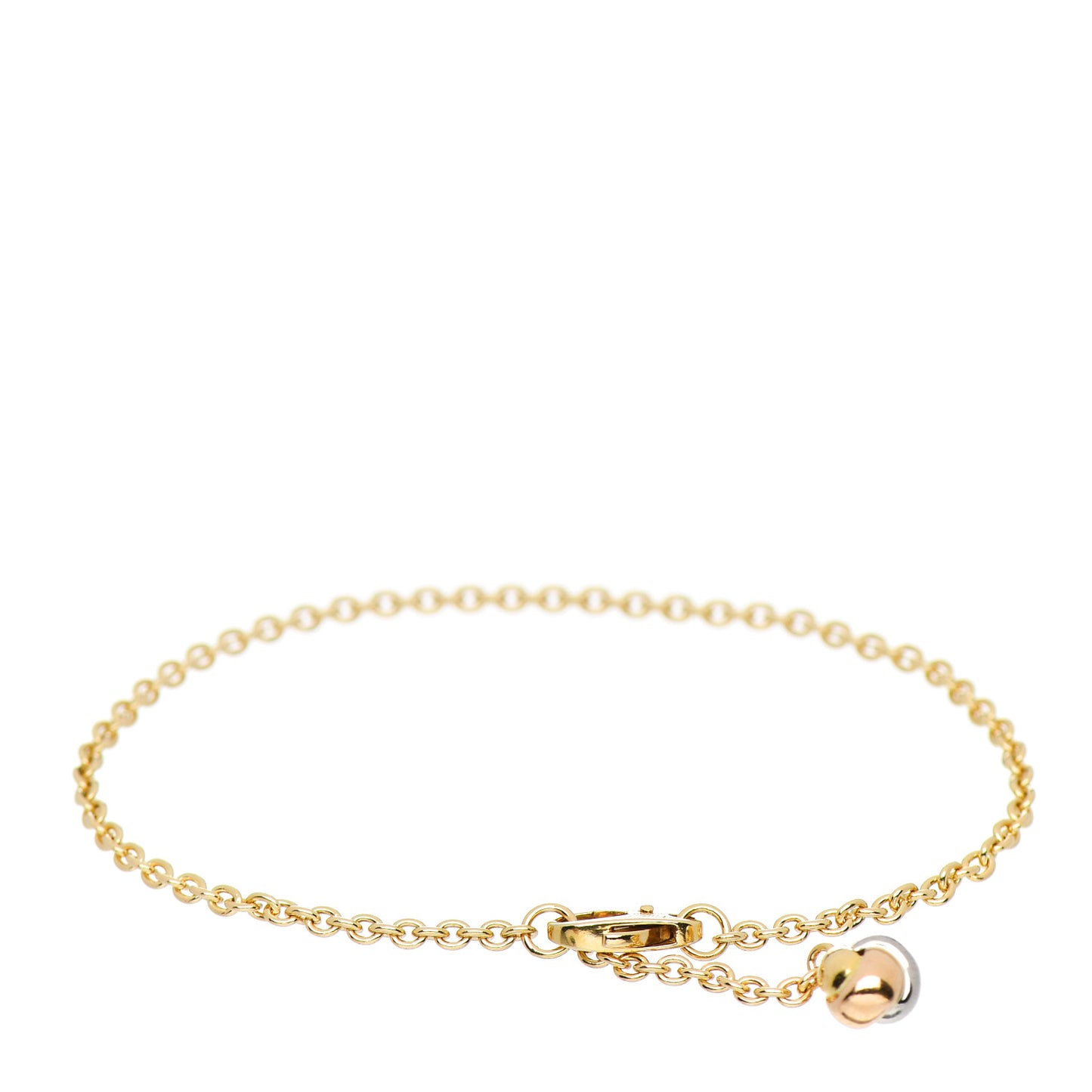 18K Yellow White Pink Gold Trinity Ball Bracelet