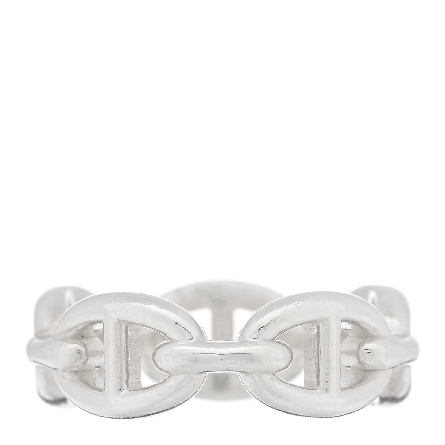 Hermes Sterling Silver PM Chaine d'Ancre Enchainee Band Ring 56 7.75 3 of 5
