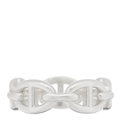 Hermes Sterling Silver PM Chaine d'Ancre Enchainee Band Ring 56 7.75 3 of 5