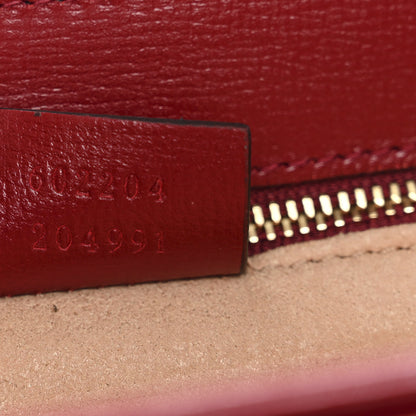 Gucci GG Supreme Monogram Azalea Calfskin Horsebit 1955 Shoulder Bag Beige Ebony New Cherry Red 7 of 10