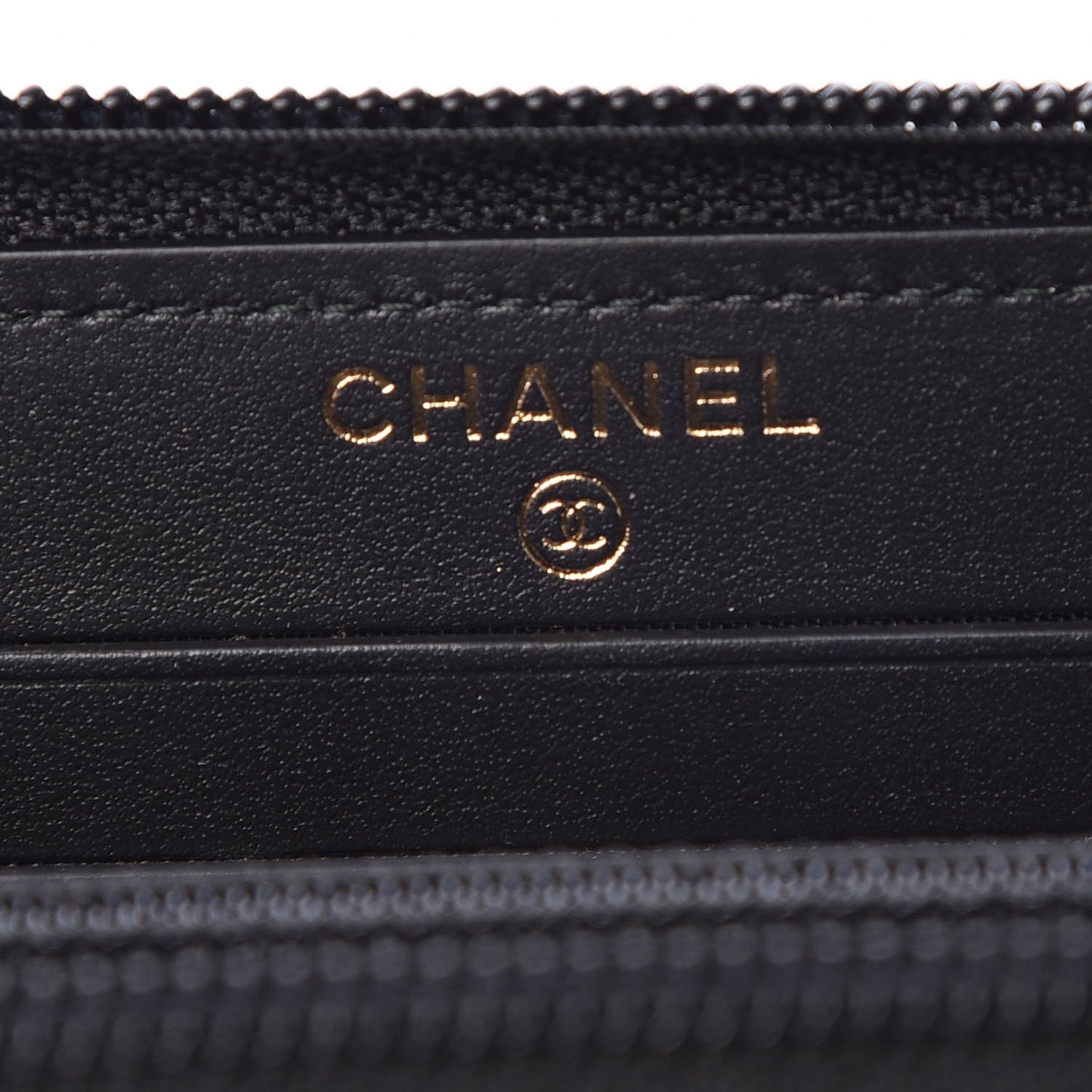 Caviar Quilted Small Boy Zip Around Wallet Black