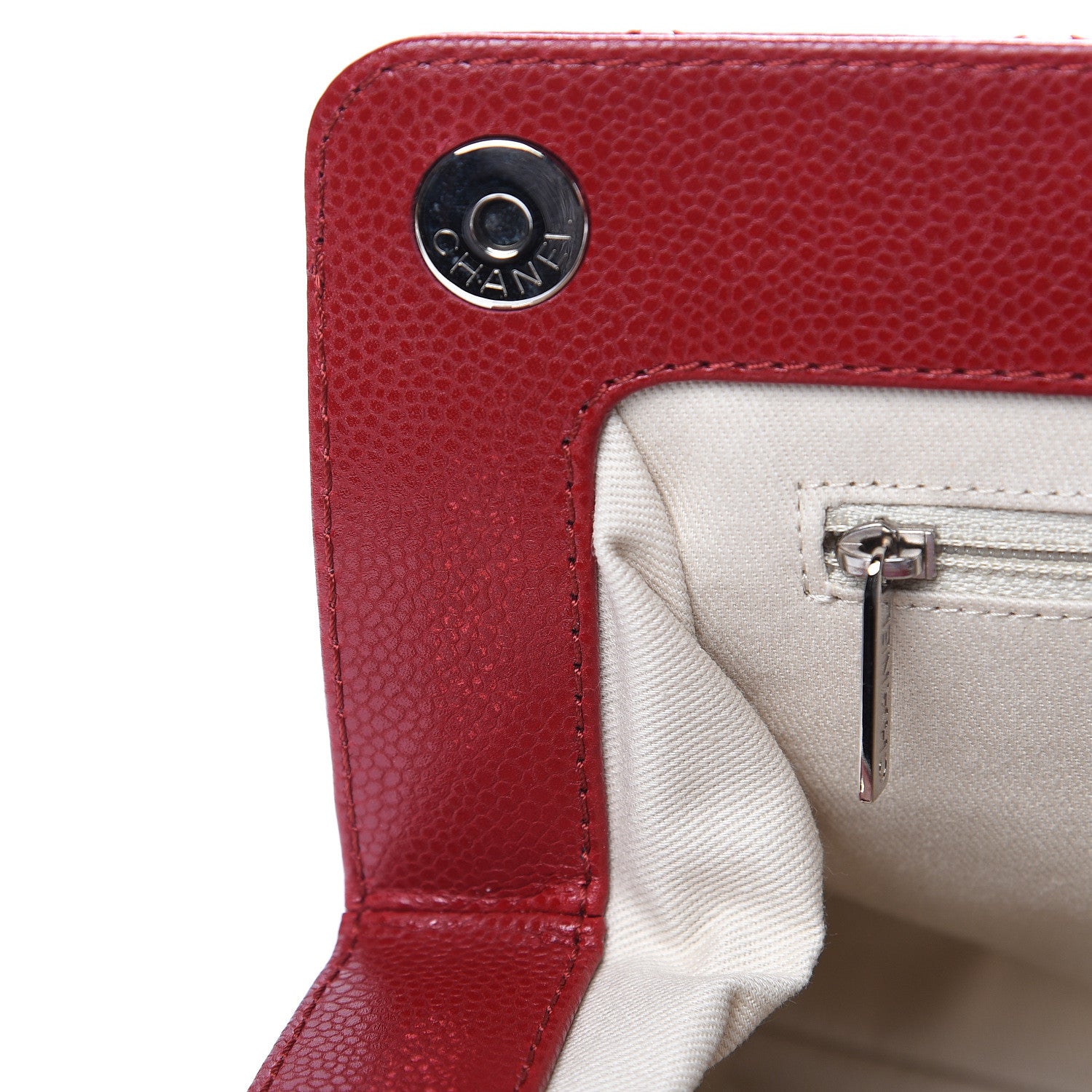Chanel Caviar Quilted Large CC Clutch Red 13 of 13