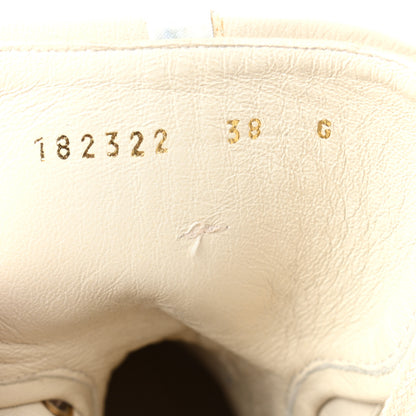 Gucci Calfskin Womens Web High Top Sneakers 38 White 7 of 9