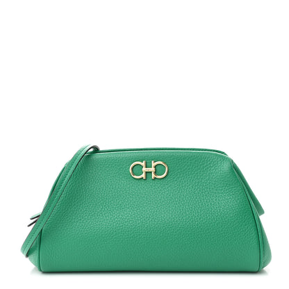 Salvatore Ferragamo Eram Calfskin Gancini Mini Clutch Smeraldo 1 of 9