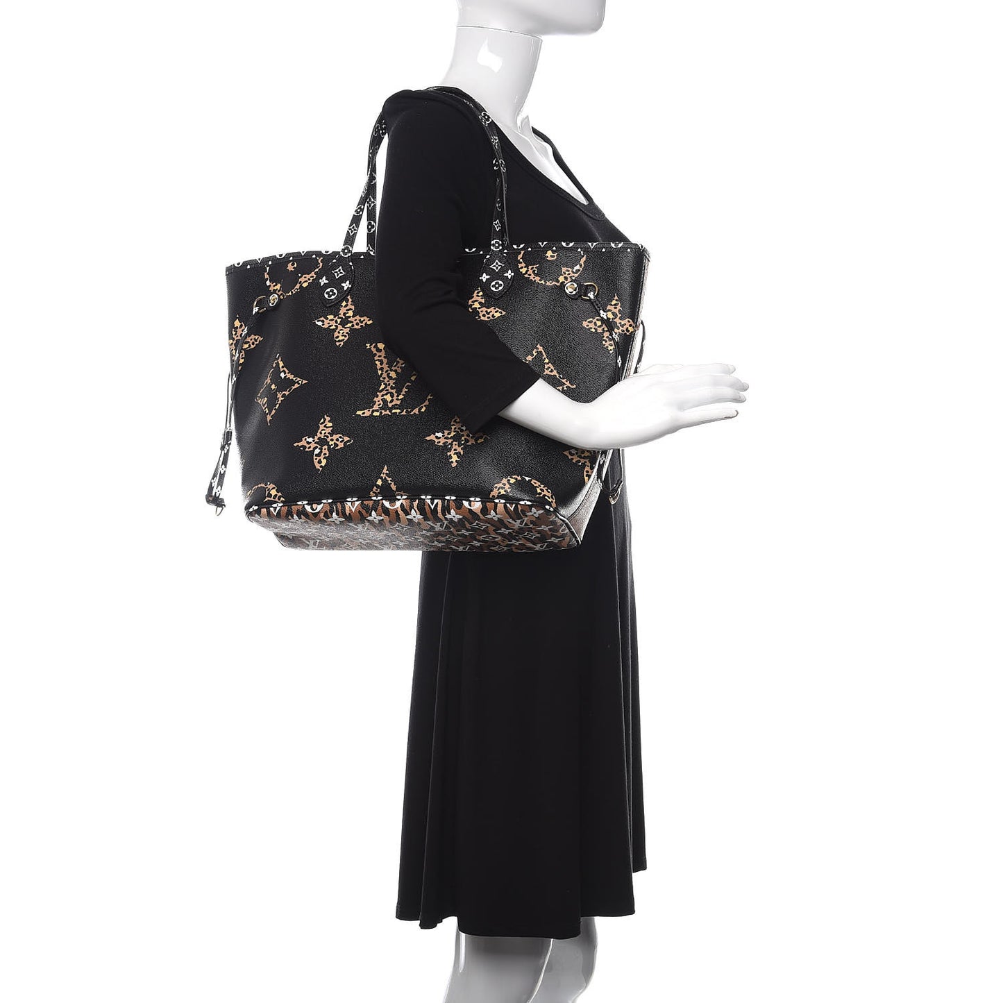 Monogram Giant Jungle Neverfull MM Black