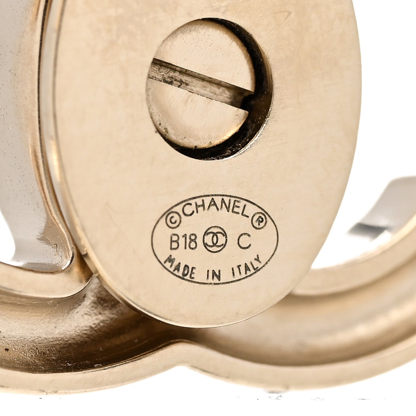 Metal CC Turnlock Interchangeable Earrings Gold