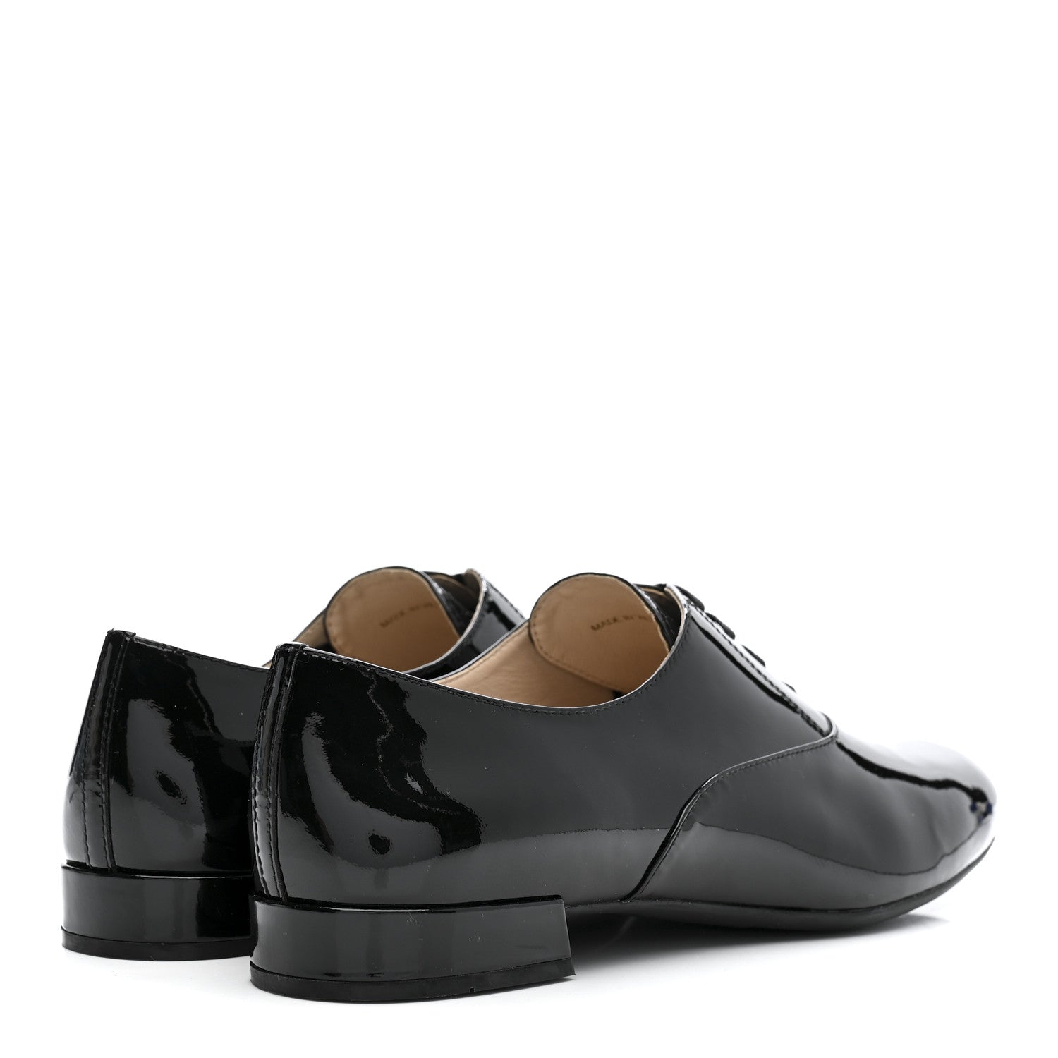 Prada Vernice Lace Up Oxfords 38 Black 5 of 9